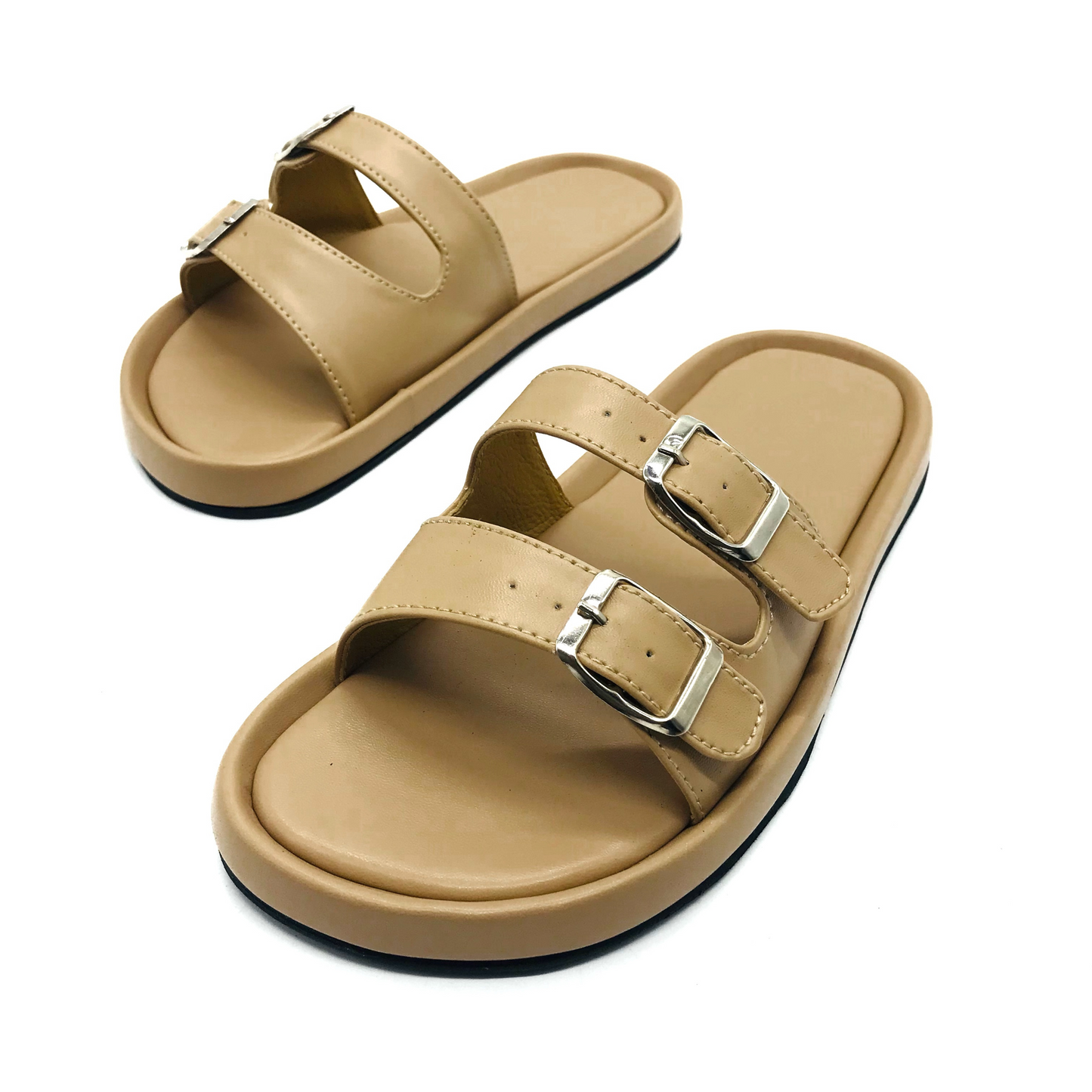 Marikina Made Flat Sandals 2 Straps Buckles Flip Flops Slip On Mall Quality (FRAIZA)