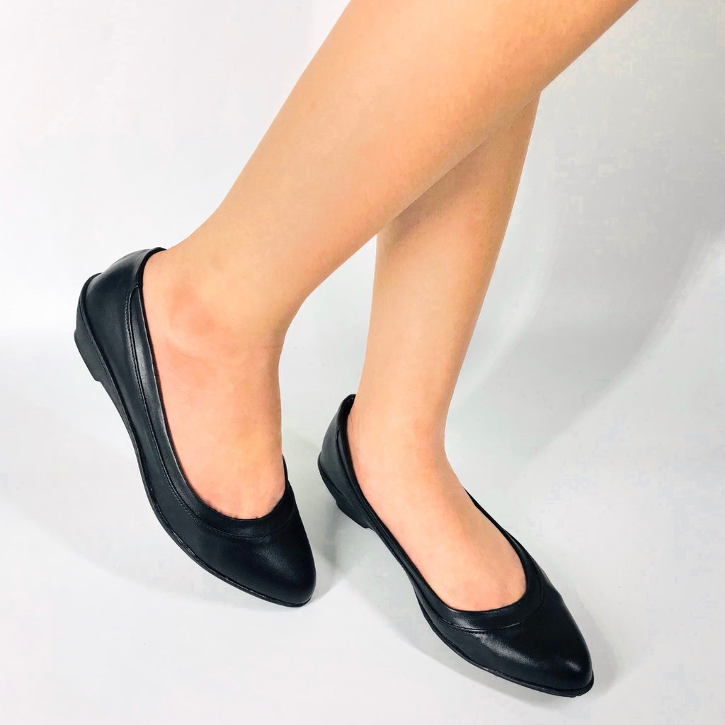 Machine Sewn/ Tahi School & Office Black Shoes Marikina Made Women Shoes